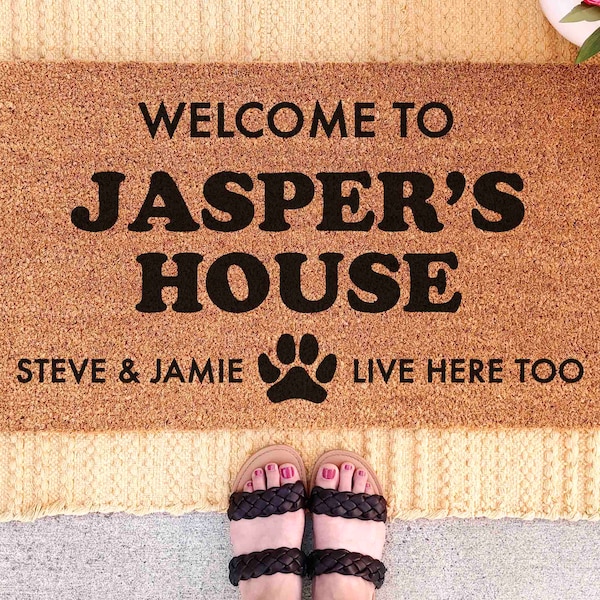 Doormat Dog Custom Name Welcome Mat Dog Personalized Dog Name Door Mat Custom Dog Door Mat Dog Owner Gifts for Dog Owner Funny Dog Gift