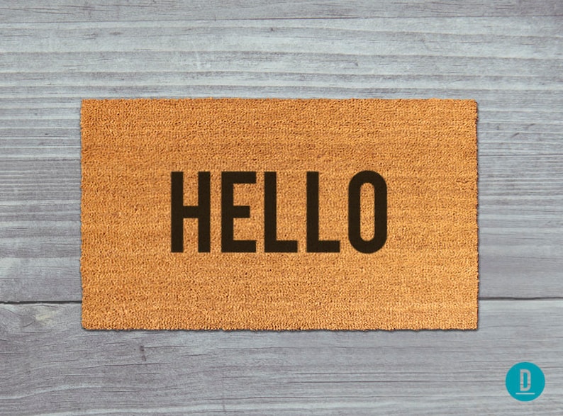 Hello Doormat Hello Door Mat Hello Mat Hello Hi Etsy