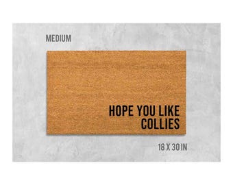 Collie Doormat: Natural Coir Fiber + Latex Backing Dog Door Mat