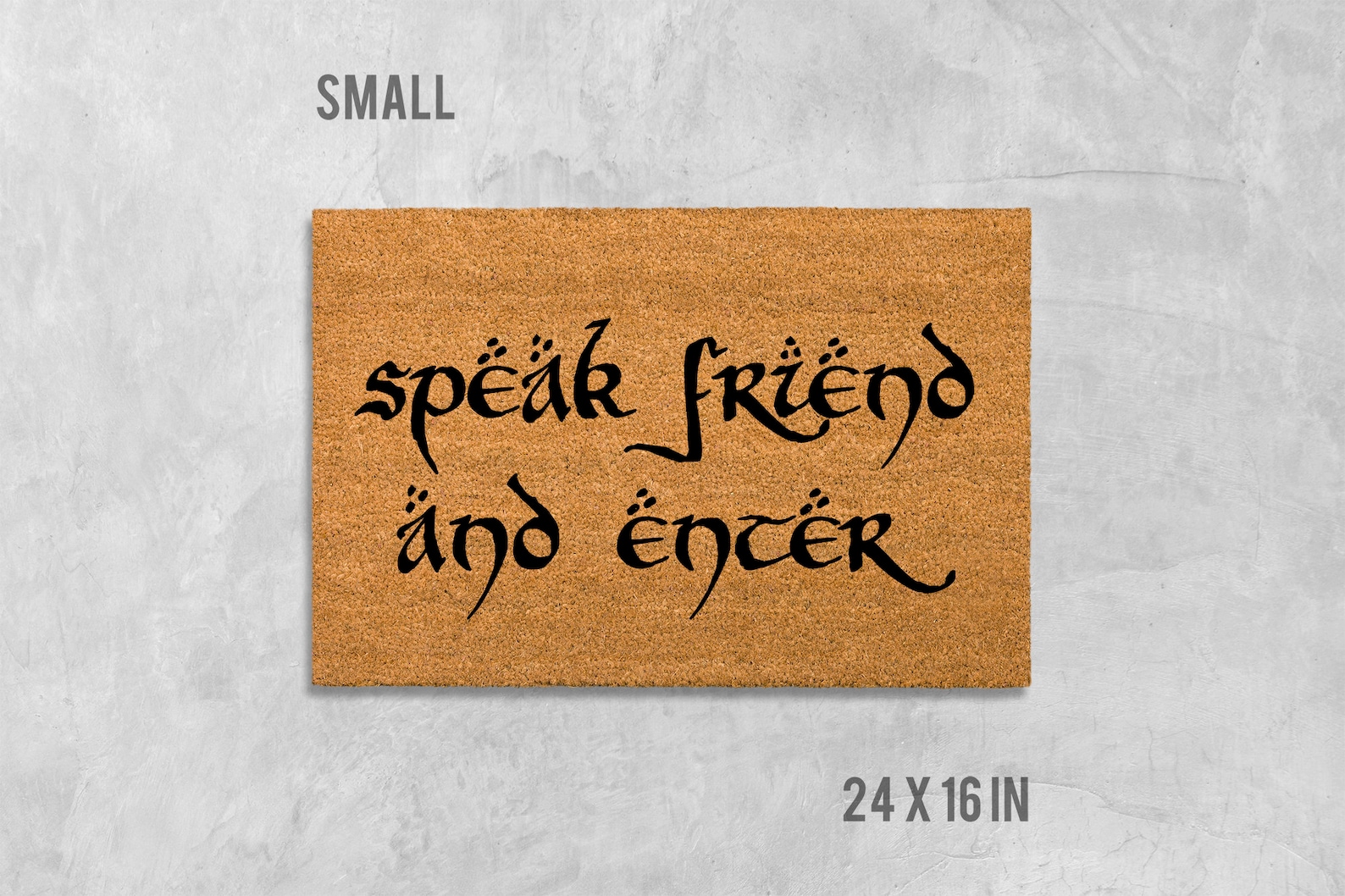 Speak Friend and Enter Doormat Funny Doormat Geeky Gift Etsy