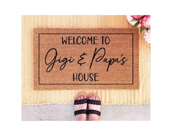 Grandparents Welcome Mat, Personalized Coir Doormat (Custom Name)