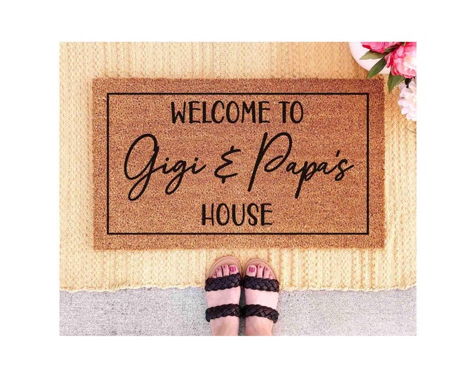 Grandparents Welcome Mat, Personalized Coir Doormat (Custom Name)