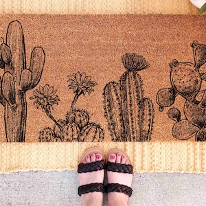 Cactus Doormat Cactus Door Mat Cactus Decor Cactus Welcome Mat Front Porch Decor Southwestern Doormat Desert Door Mat Floral Door Mat