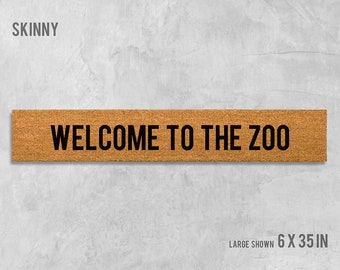 Welcome To The Zoo Door Mat, Welcome To The Zoo Doormat, Funny Doormat, Housewarming, Birthday, Wedding, Funny Gift, Cute Doormat, Dog, Cat