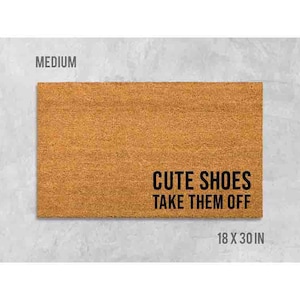 Welcome Doormat: Cute Shoes Design (Coir, Latex Backing)