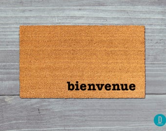 Bienvenue Doormat, Bienvenue Door Mat, Bienvenue Mat, Welcome Mat, French Gift, Welcome, Bienvenue, French Doormat, French Door Mat