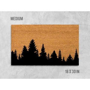 Paillasson bordée d'arbres : fibre de coco naturelle - envers en latex