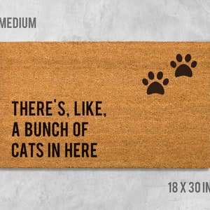 There's Like A Bunch of Cats in Here Doormat, Cat Doormat, Funny Doormat, Funny Door Mat, We Hope You Like Cats, Welcome Mat, Funny Mat