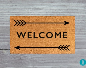 Welcome Doormat, Welcome Door Mat, Welcome Mat, Doormat, Door Mat, Arrow Doormat, Arrow Door Mat, Arrows Mat, Welcome and Arrows, Arrow Mat