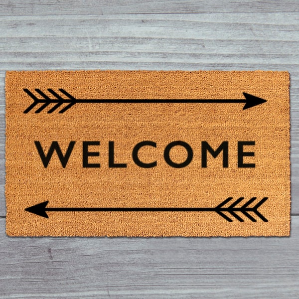 Welcome Doormat, Welcome Door Mat, Welcome Mat, Doormat, Door Mat, Arrow Doormat, Arrow Door Mat, Arrows Mat, Welcome and Arrows, Arrow Mat