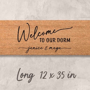 Gift Dorm Gift College Gift for College Student Gift University Doormat Custom Doormat Personalized Welcome Mat Custom Gift for Dorm Room Long 12 x 35 inches