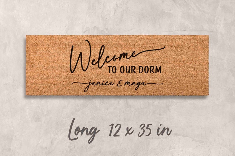 Gift Dorm Gift College Gift for College Student Gift University Doormat Custom Doormat Personalized Welcome Mat Custom Gift for Dorm Room Long 12 x 35 inches
