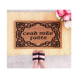 Irish Doormat - Céad Míle Fáilte, Natural Coir Welcome Mat