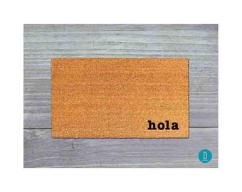 Spanish Hola Doormat, Natural Coir (Latex Backing, Outdoor Use)