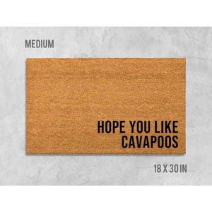 Dog Doormat: Cavapoo Design - Natural Coir, Latex Backing