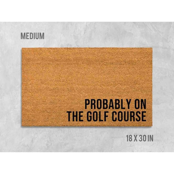 Golf Doormat: Funny Welcome Mat (Natural Coir, Latex)