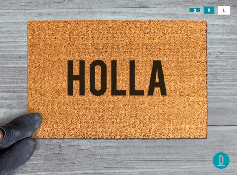 Holla Doormat, Holla Door Mat, Holla Welcome Mat, Holla Mat, Hey, Funny Doormat, Holla Rug, Housewarming Gift, Holla Gift, Funny Door Mat image 4