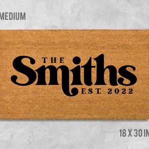 Doormat Custom Welcome Mat Personalized Doormat With Name Newlywed Gift Doormat with Name Last Name Family Name Realtor Gift New Home Gift