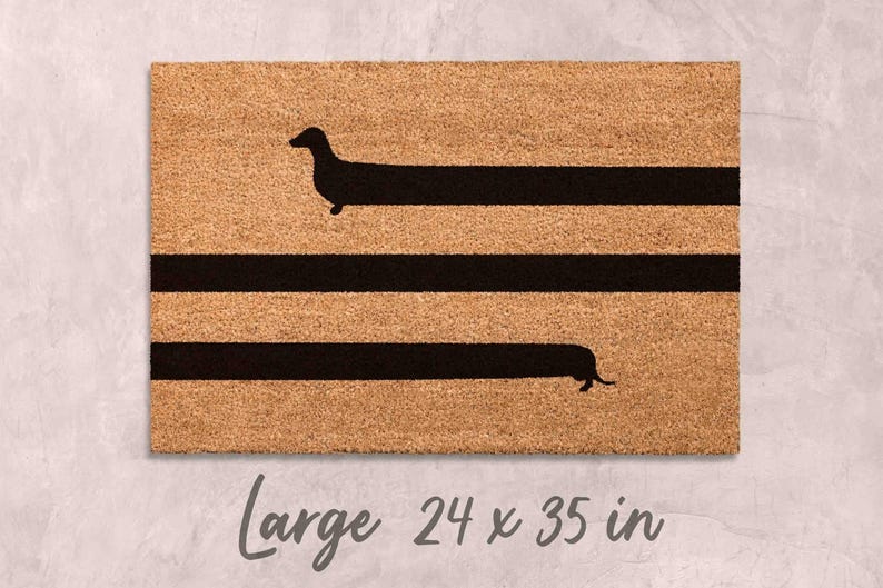 Funny Dachshund Doormat - Dog Mom Welcome Mat, Natural Fiber image 6