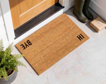Hi Bye Door Mat - Double-Sided Funny Coir Welcome Rug