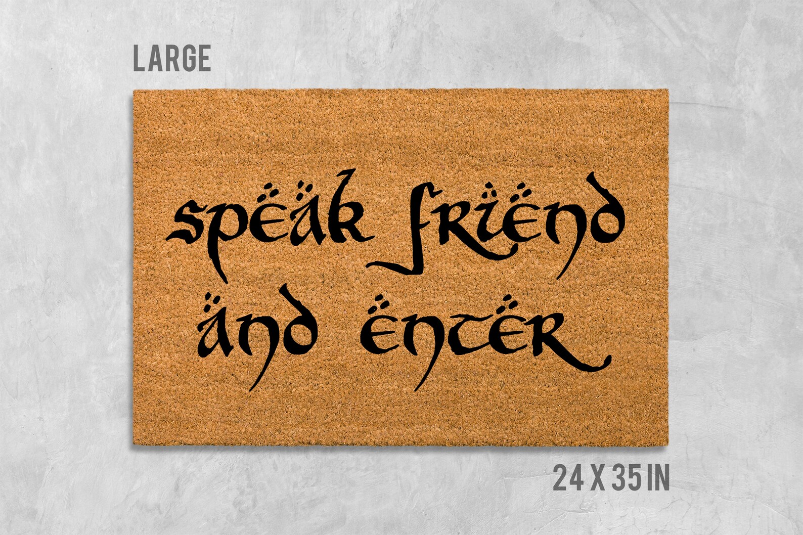 Speak Friend and Enter Doormat Funny Doormat Geeky Gift Etsy