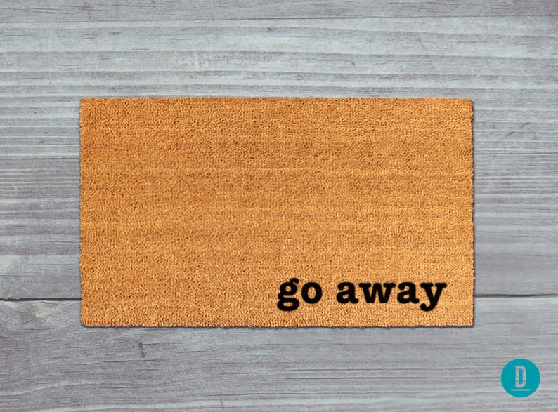 Go Away Doormat Go Away Door Mat Go Away Mat Go Etsy UK