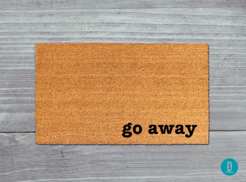 Go Away Doormat Go Away Door Mat Go Away Mat Go Etsy UK