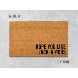 Dog Doormat: Jack-A-Poo Design (Coir, Non-Slip, Entryway Size)
