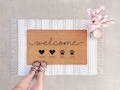 Personalized Dog Doormat: Custom Family Name - Natural Coir Fiber