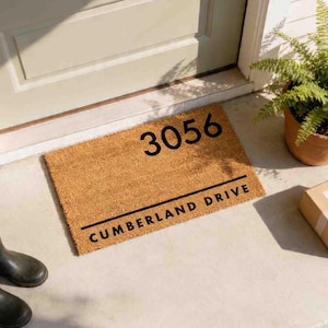 Custom Address Door Mat: Personalized (Natural Coir, Latex)