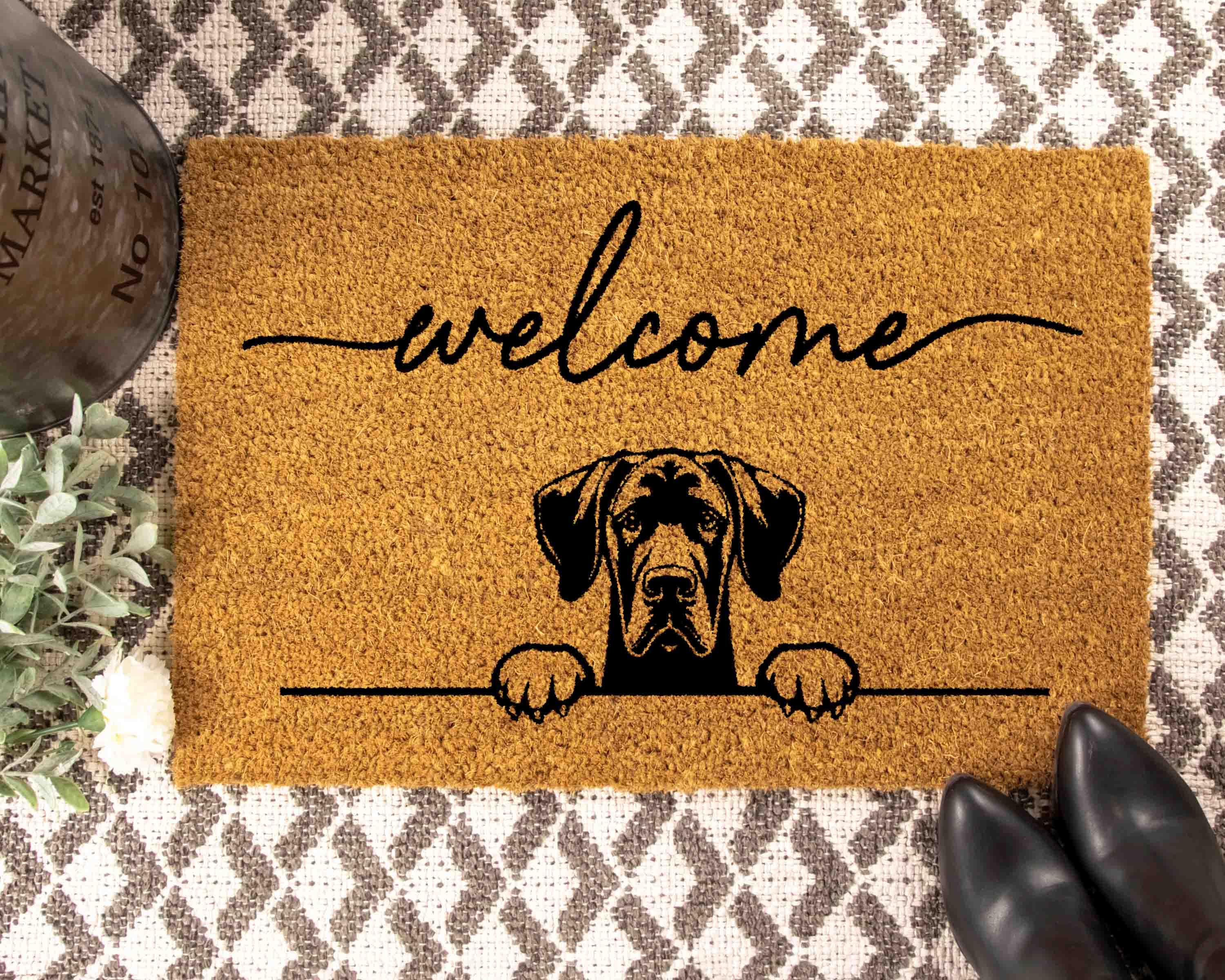 Welcome Doormat Great Dane Doormat Dog Gift Ideas for Dog Owner Dog Mom Doormat Great Dane Gifts Great Dane Unique Gift Ideas Dog Door Mat