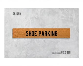 Funny Shoe Parking Doormat: Skinny Welcome Mat for Small Spaces