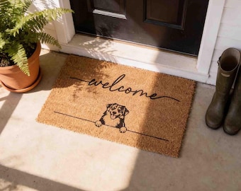 Aussie Dog Lover Doormat, Natural Coir (Latex Backing, Outdoor)