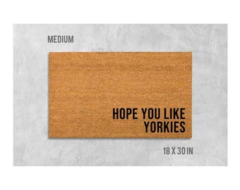 Dog Doormat: Yorkie Design - Natural Coir, Latex Backing