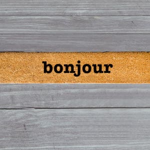 Bonjour Skinny Doormat, Bonjour Door Mat, Bonjour Welcome Mat, Bonjour Door Mat, Skinny Doormat, Slim Doormat, Bonjour Doormat, Bonjour Mat image 3