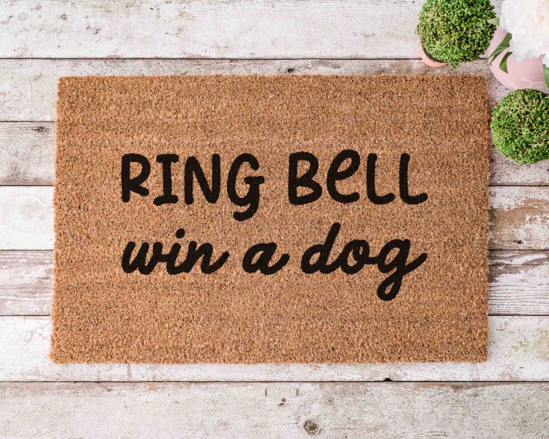 Ring Bell Win a Dog Doormat Dog Welcome Mat Welcome Dog Gift for