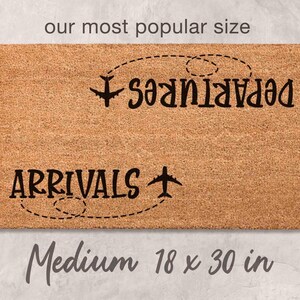 Pilot Door Mat: Airplane Design - Natural Coconut Fiber Medium 18 x 30 (Standard Size)