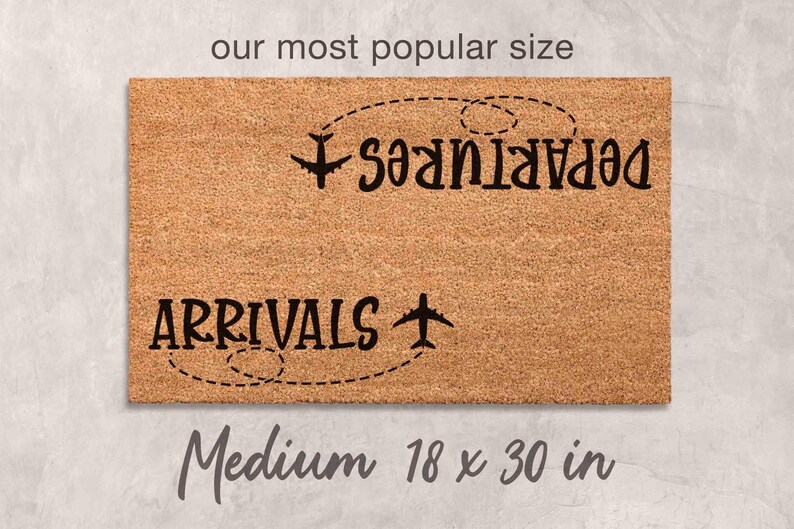 Pilot Door Mat: Airplane Design - Natural Coconut Fiber Medium 18 x 30 (Standard Size)