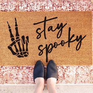 Halloween Doormat: Stay Spooky Design - Natural Coir Fiber image 4