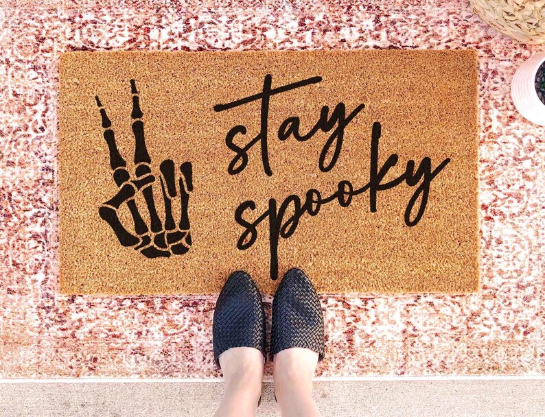 Halloween Doormat: Stay Spooky Design - Natural Coir Fiber image 4