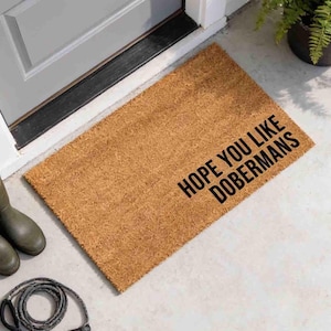 Doberman Door Mat: Personalized Dog Doormat - Natural Coir Fiber