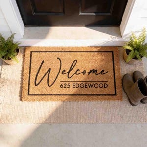Custom Address Doormat - Personalized Natural Fiber Welcome Mat