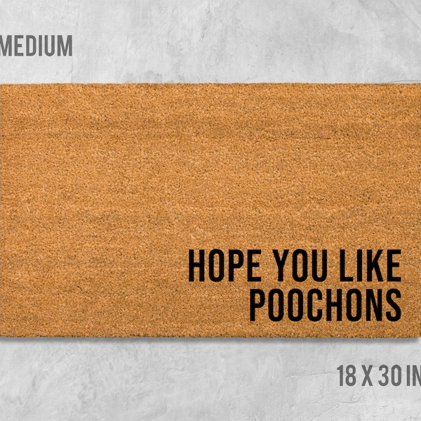 Hope You Like Poochons Doormat, Poochon Doormat, Dog Doormat, Dog Mat, Dog Gift, Poochon Gift, Birthday Gift, Housewarming, Bichon Frise