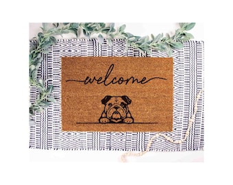 Bulldog Doormat, Dog Welcome Mat, Unique Pet Gift