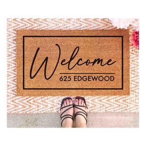 Custom Address Doormat - Personalized Natural Fiber Welcome Mat