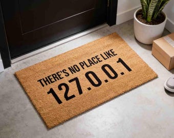 IP Address Doormat: Geeky Welcome Mat (Natural Coir, Latex)