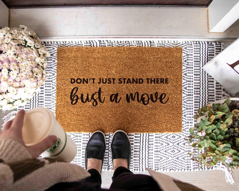 Funny Doormat: Bust a Move Design (Housewarming Gift) image 1