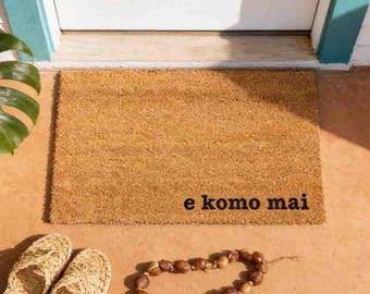 E Komo Mai Door Mat - Hawaiian Style Aloha Design Doormat