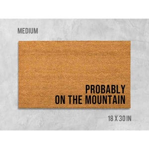Funny Outdoor Doormat: Hiking and Climbing Theme (Natural Coir)
