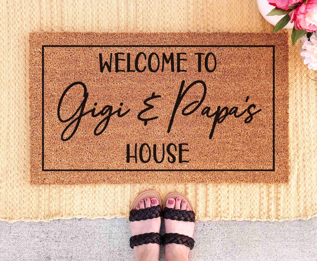 Personalized Doormat for Grandparents Gift Fathers Day Gift Custom